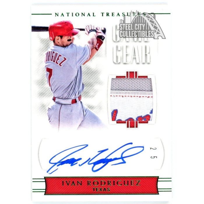 Ivan Rodriguez 2018 Panini National Treasures Game Gear Patch