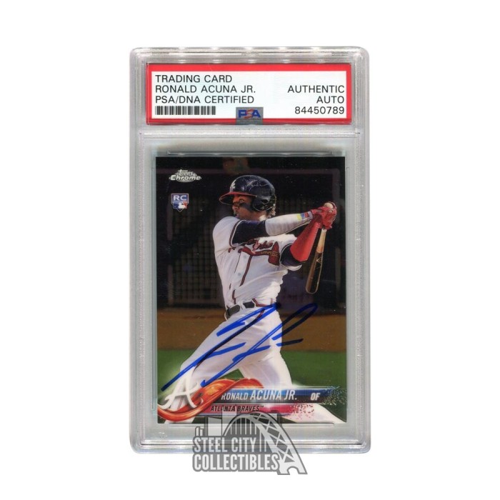 Ronald Acuna Jr 2018 Topps Chrome RC Rookie Autograph #193 PSA/DNA