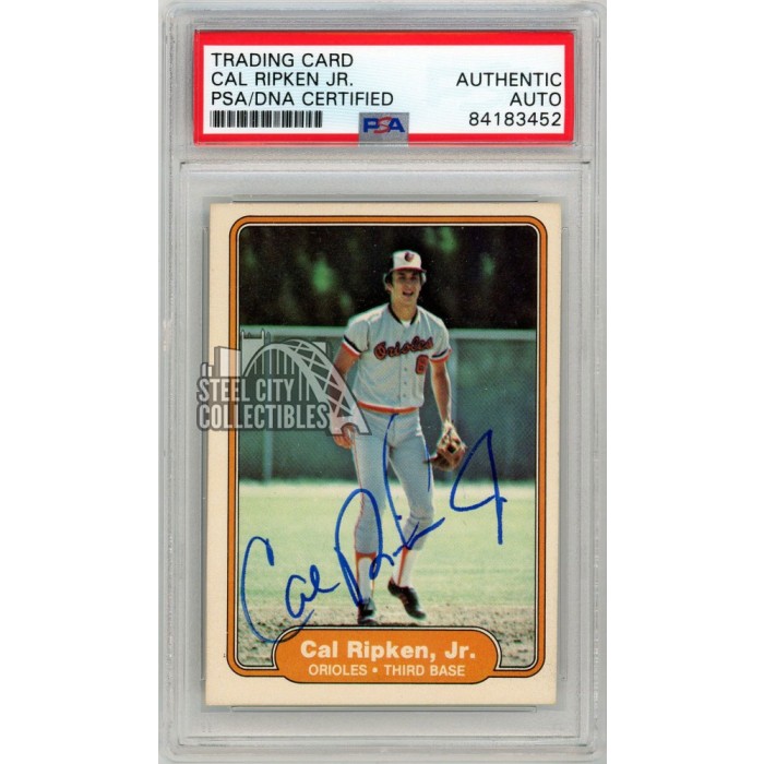 Cal Ripken Jr 1982 Fleer Autograph Rookie Card #176 PSA/DNA (Vintage ...