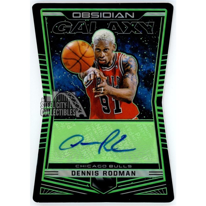 Dennis Rodman 2018-19 Panini Obsidian Galaxy Green Die-Cut