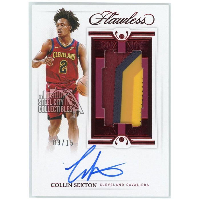 Collin Sexton 2020-21 Panini Flawless Vertical Patch Autograph