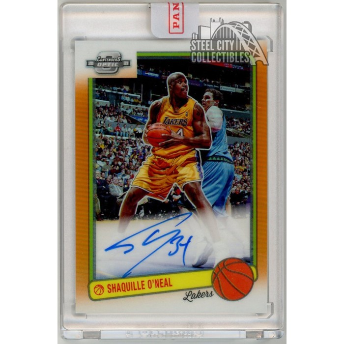 Shaquille O'Neal 2020-21 Panini Contenders Optic Orange Prizm Auto
