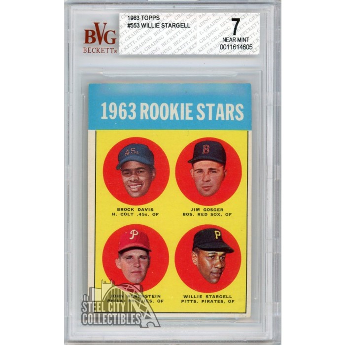 Willie Stargell 1963 Topps Baseball Rookie Card #553 BVG 7 | Steel
