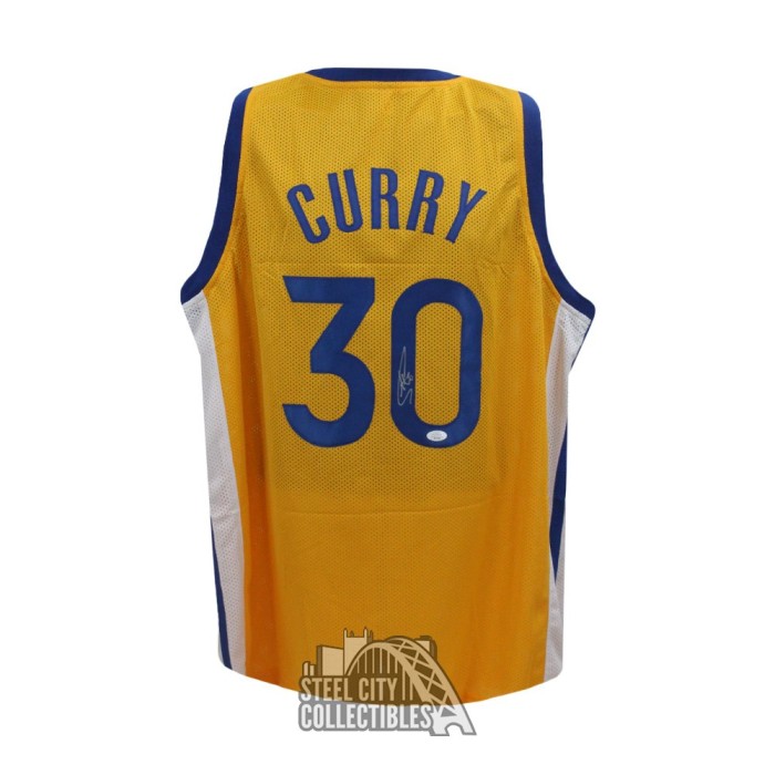 Stephen Curry Autographed Golden State Custom Blue Basketball Jersey - JSA