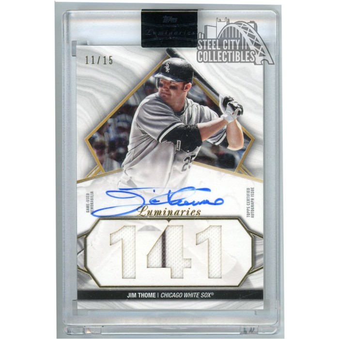 Jim Thome 2022 Topps Luminaries Hit Kings Patch Auto Card