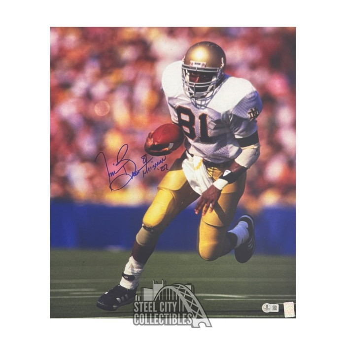 Tim Brown Heisman 87 Autographed Notre Dame 16x20 Football Photo BAS