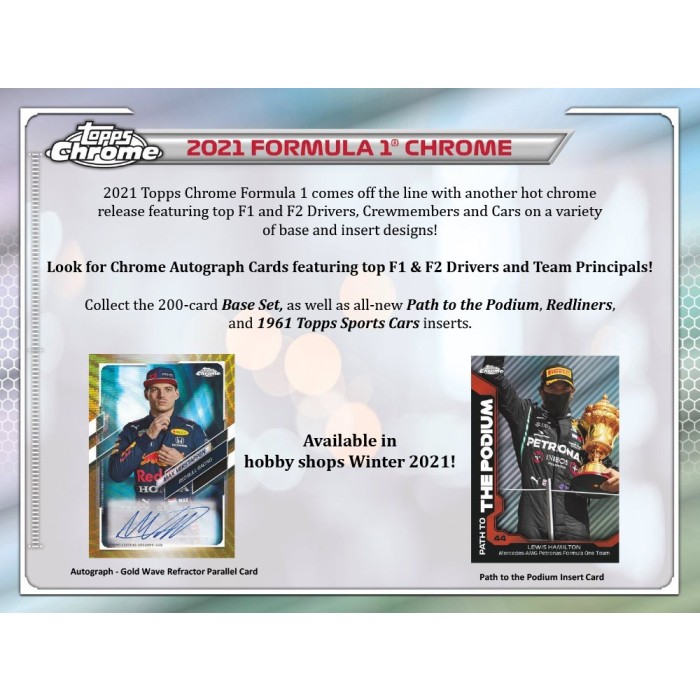 2021 Topps Chrome Formula 1 F1 Racing Hobby 12-Box Case
