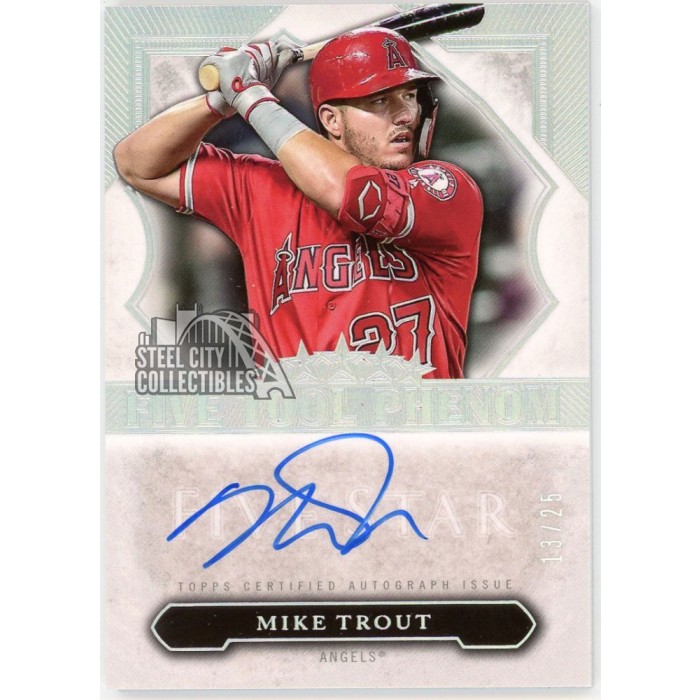 Mike Trout 2020 Topps Five Star Five Tool Phenom Autograph Card