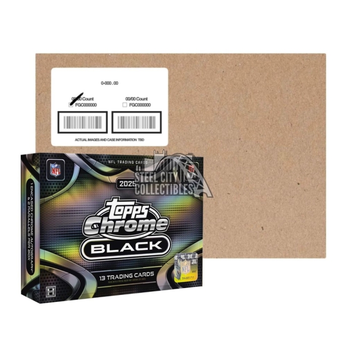 2025 Topps Chrome Black Football Hobby 12-Box Case | Steel City