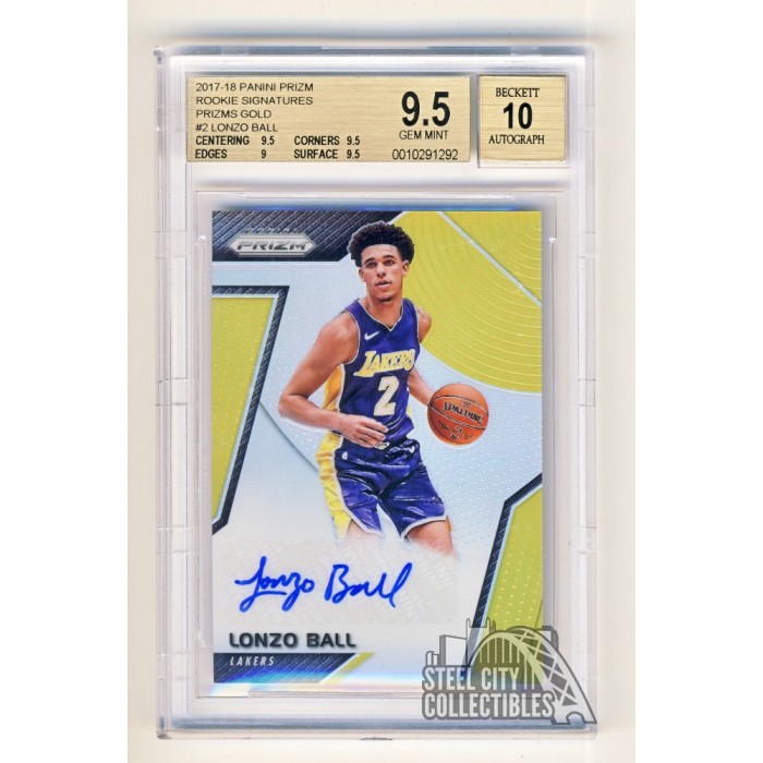 Lonzo Ball 2017-18 Panini Prizm Gold Parallel Rookie Signatures