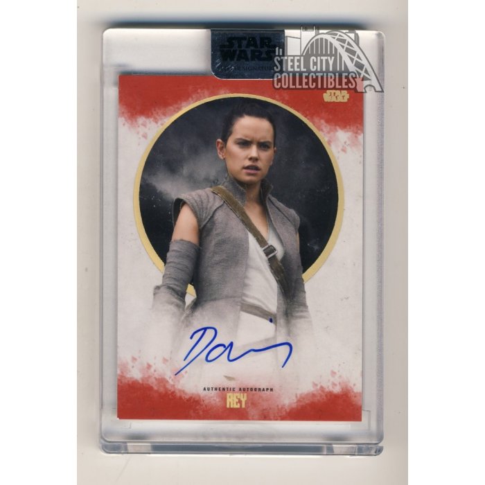 120608 Daisy Ridley Signed 8x10 STAR WARS Topps Photo Rey AUTO BAS WITNESSED COA 