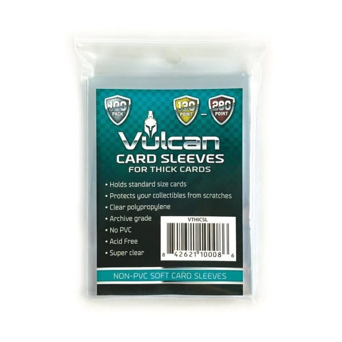 Vulcan Shield Penny Card Sleeves (200 Pack) - Soft Sleeves For Standard Cards Up To 100pt