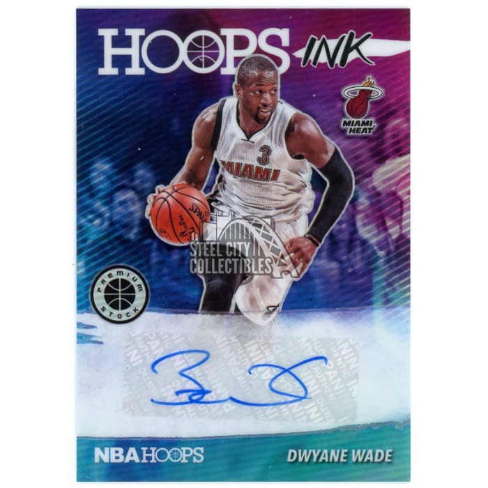 Dwyane Wade 2019-20 Panini Hoops Premium Stock Ink Prizm Autograph