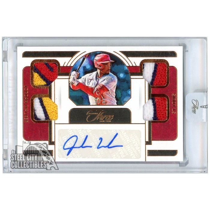 Jordan Walker 2023 Panini Three & Two Rookie Quad Patch Autograph