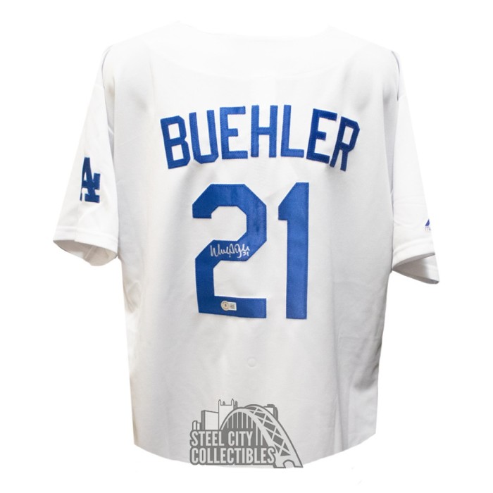 Walker Buehler Autographed Los Angeles Dodgers White Majestic Baseball  Jersey - Beckett
