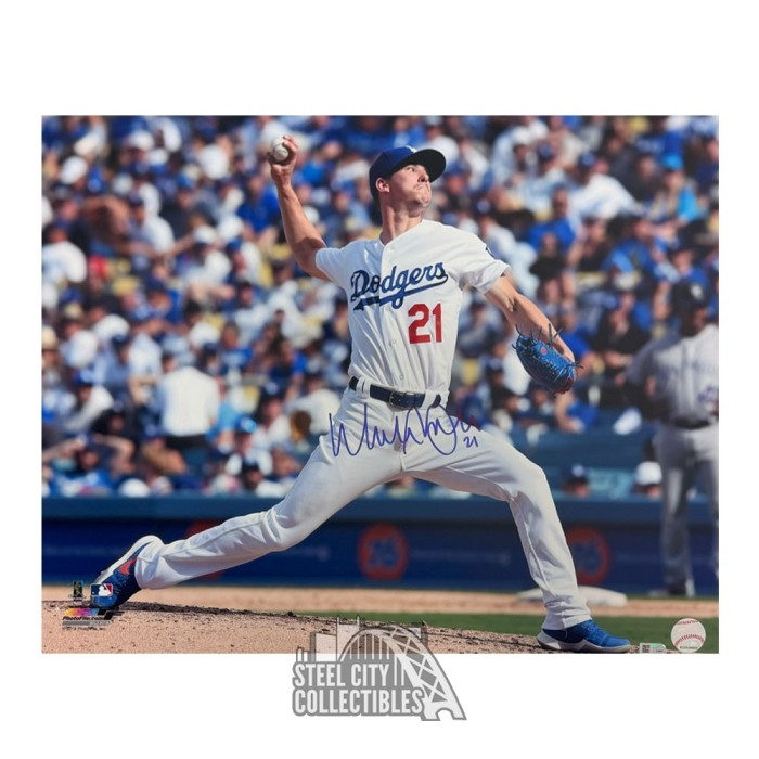 Walker Buehler Autographed Los Angeles 16x20 Baseball Photo BAS (Blue