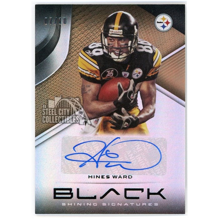 Hines Ward 2019 Panini Black Gold Shining Signatures Auto