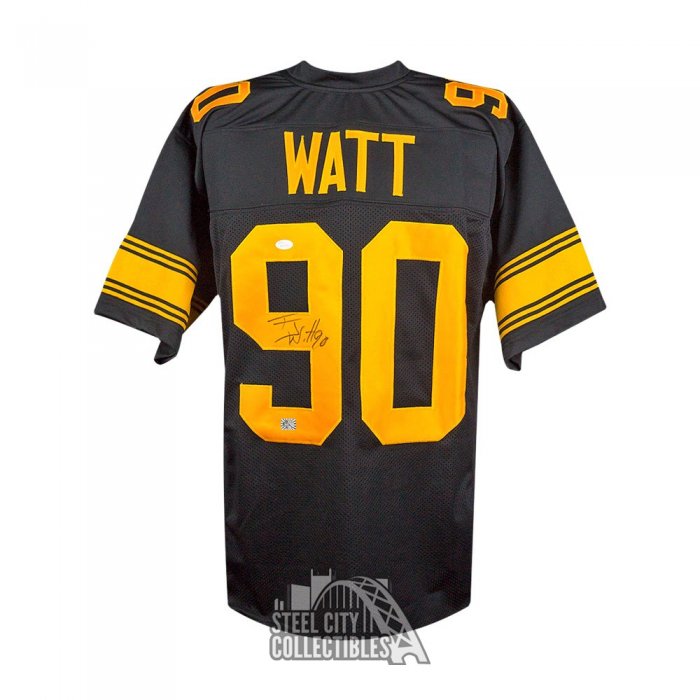 TJ Watt Autographed Pittsburgh Color Rush Custom Football Jersey JSA