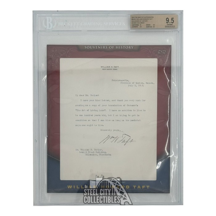 William Howard Taft 2016 The Bar Cut Autographs Souvenirs of History ...