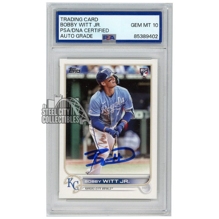 ゲームセンター・ゲームカード BOBBY WITT JR. Bobby Witt Jr 2022 Topps 1987 Auto Rookie Card #87TBU-7 PSA