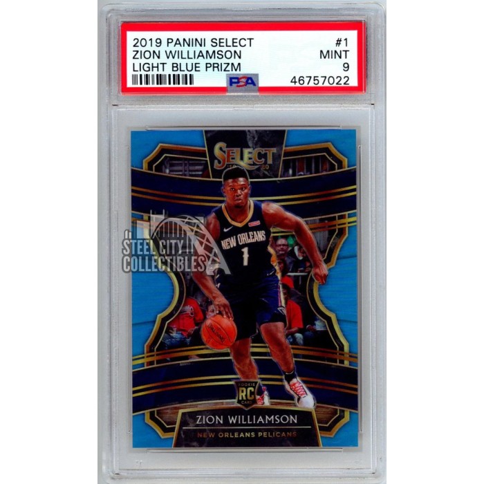 Zion Williamson 2019-20 Panini Select Light Blue Prizm Rookie Card