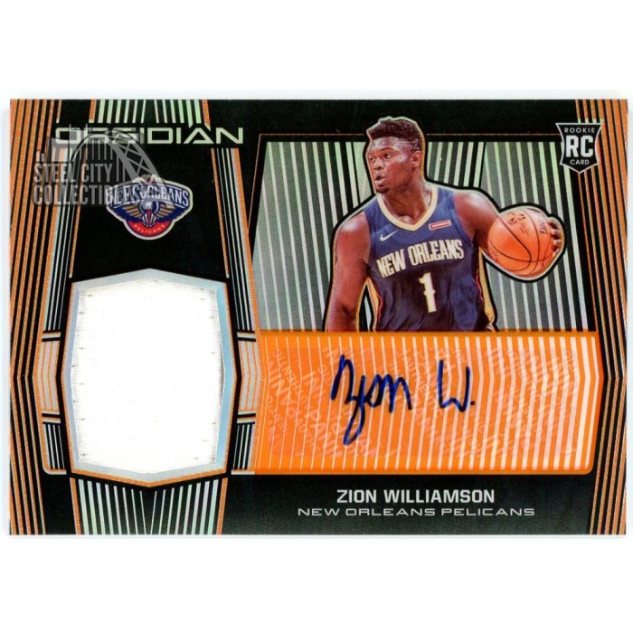 Zion Williamson 2019-20 Panini Obsidian Orange Rookie Patch