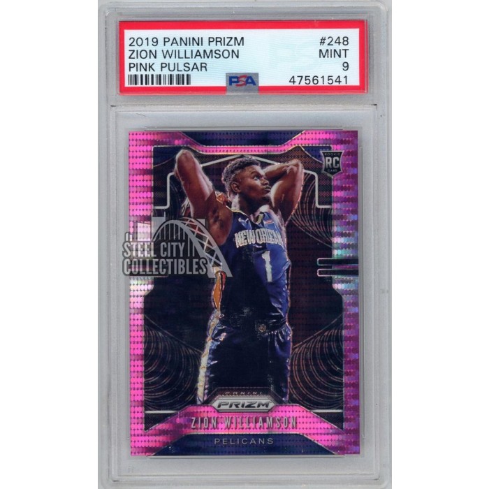 Zion Williamson 2019-20 Panini Prizm Pink Pulsar Rookie Card PSA 9