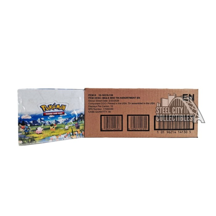 Pokemon Mega Evolution ME2.5 Ascended Heroes Mini Tin 4-Display Case |  Steel City Collectibles