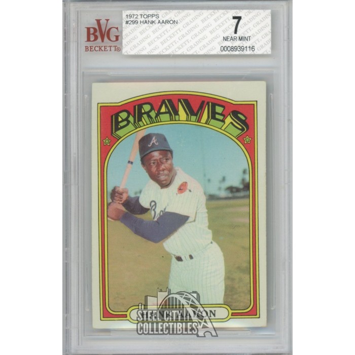 Hank Aaron 1972 Topps Baseball Card #299 BVG 7 NM-MT | Steel City