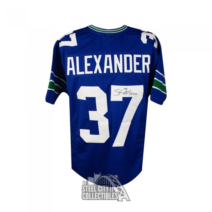 Shaun Alexander Autographed Seattle Custom Football Jersey JSA COA