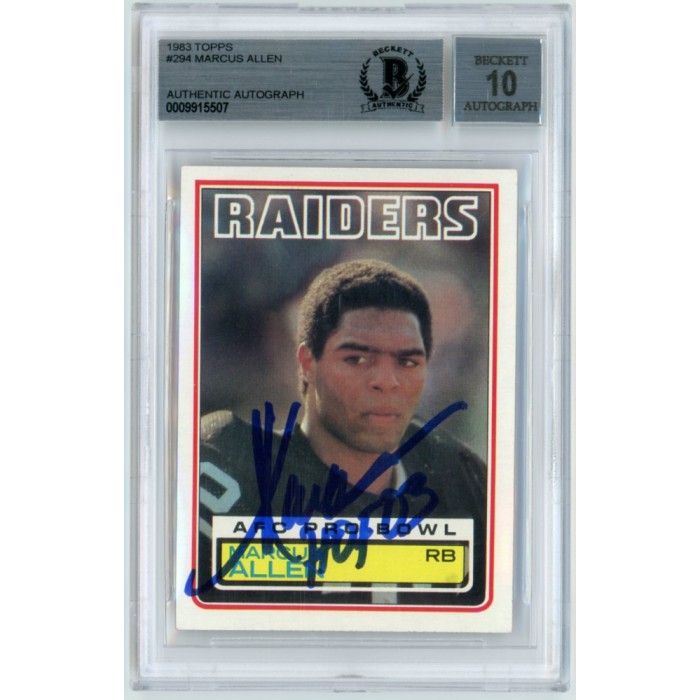Marcus Allen 1983 Topps Football HOF 03 Autograph Auto Rookie Card