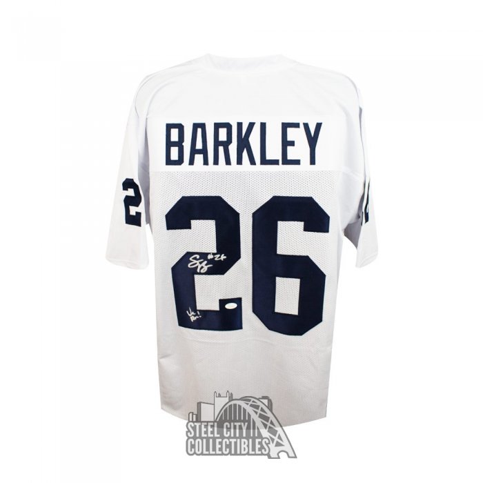 Saquon Barkley Autographed Penn State Custom White Football Jersey