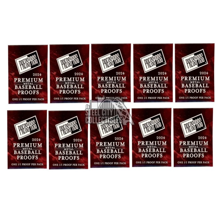 2024 Press Pass Premium Metal Baseball 1/1 Pre-Production Proof 10