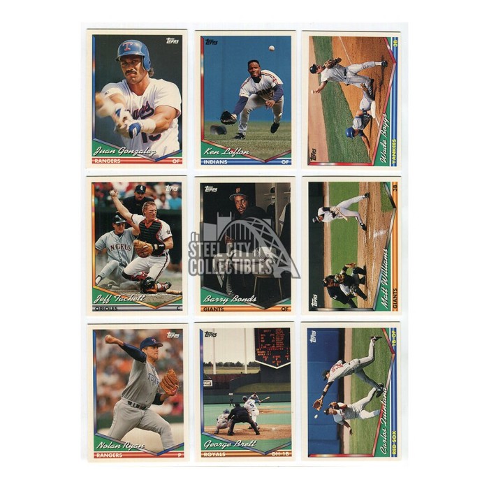 1993 Topps Baseball 1994 Preproduction Samples Sealed 9Card Promo