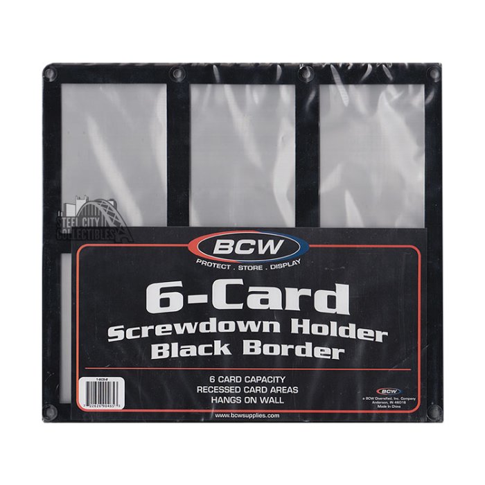 BCW 6Card Screwdown Black Border Holder Steel City Collectibles