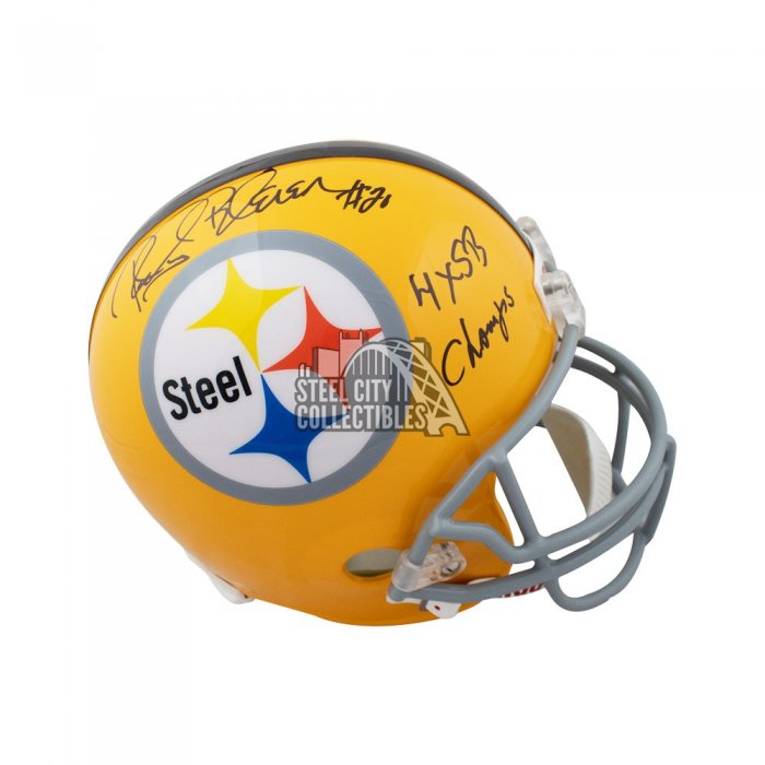 rocky bleier autographed helmet