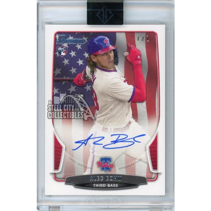 2019 Bowman Sterling Alec Bohm Gold Refractor Prospect Auto