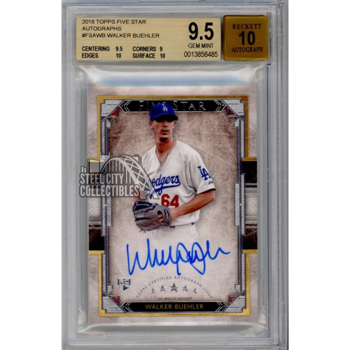 2018 TOPPS FIVE STAR BUEHLER RC AUTO  : 2018 Topps Baseball #177 Walker Buehler Rookie Card
