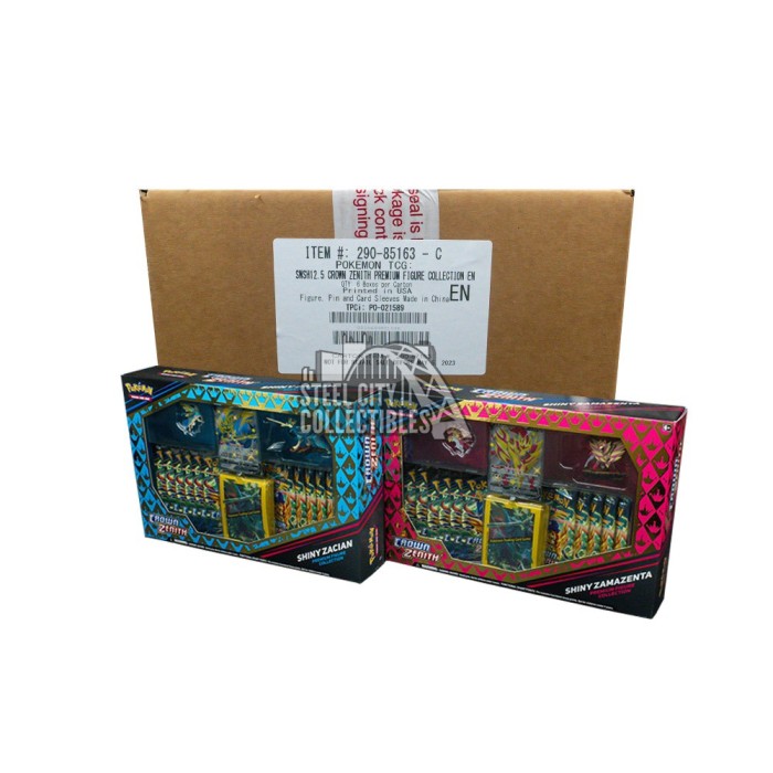 Pokemon Crown Zenith Shiny Zacian & Shiny Zamazenta Premium Figure Collection Case Steel City
