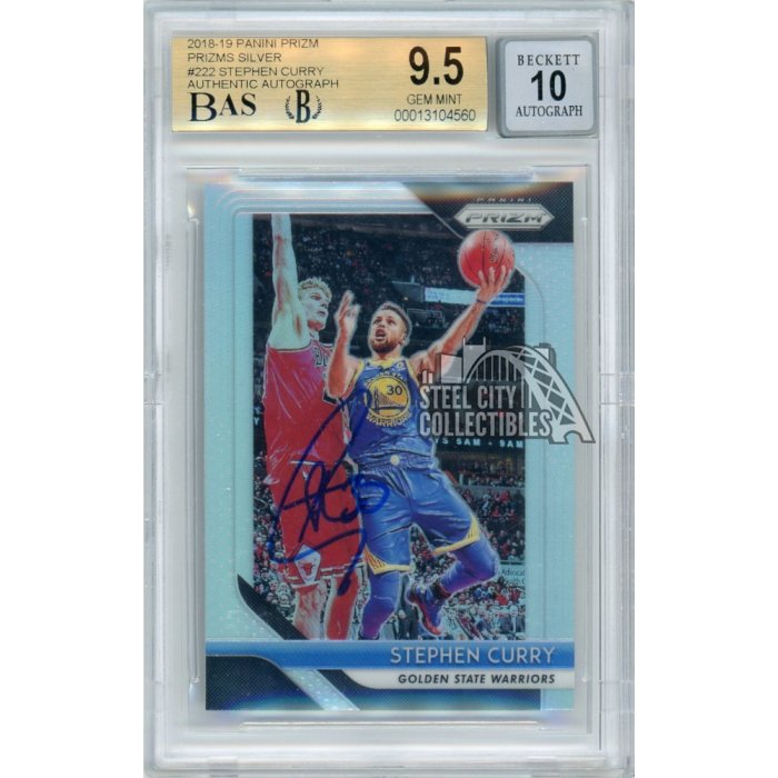 Stephen Curry Autographed 2018-19 Panini Prizm Silver Basketball
