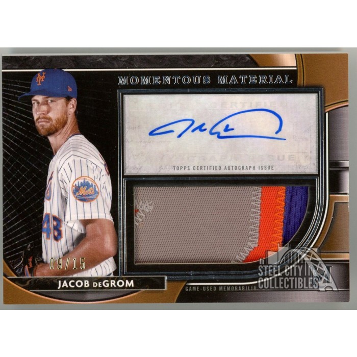 Jacob deGrom 2021 Topps Museum Momentous Jumbo Patch Autograph