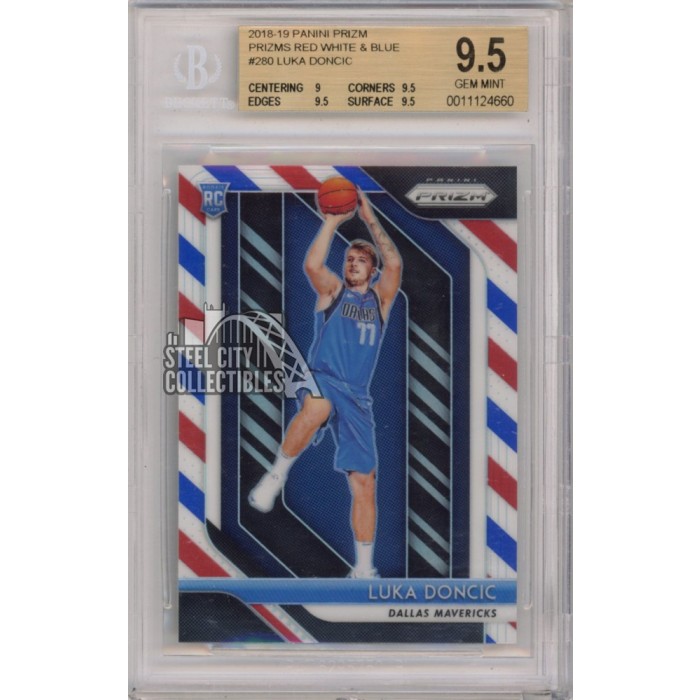 Luka Doncic 2018-19 Panini Prizm Red White Blue Rookie Card