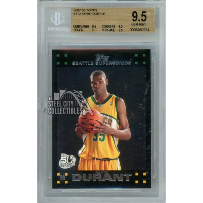 Kevin Durant 2007-08 Topps Basketball Rookie Card #112 BGS 9.5 Gem