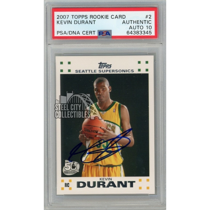 Kevin Durant 2007-08 Topps Basketball Autograph Rookie Card