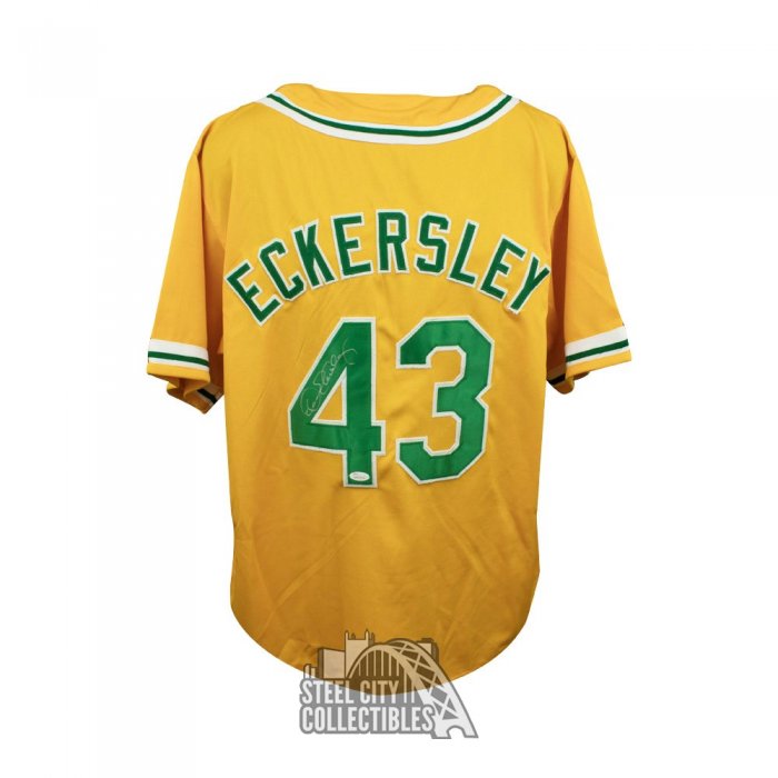 Dennis Eckersley Autographed Oakland Custom Yellow Baseball Jersey JSA COA Steel City