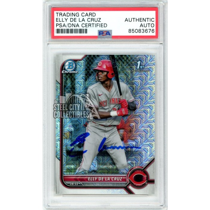 Elly De La Cruz 2022 1st Bowman Chrome Mojo Autograph Card #BCP-50