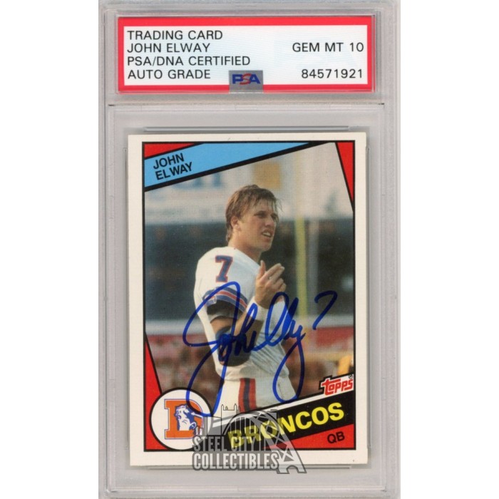 John Elway 1984 Topps Autograph Rookie Card RC #63 PSA/DNA