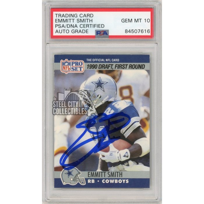 Emmitt Smith 1990 Pro Set Football Autographed Card #685 PSA/DNA