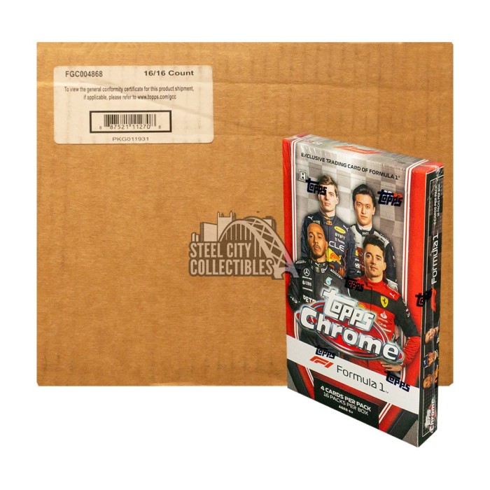 2022 Topps Chrome Formula 1 F1 Racing Hobby Lite 16-Box Case