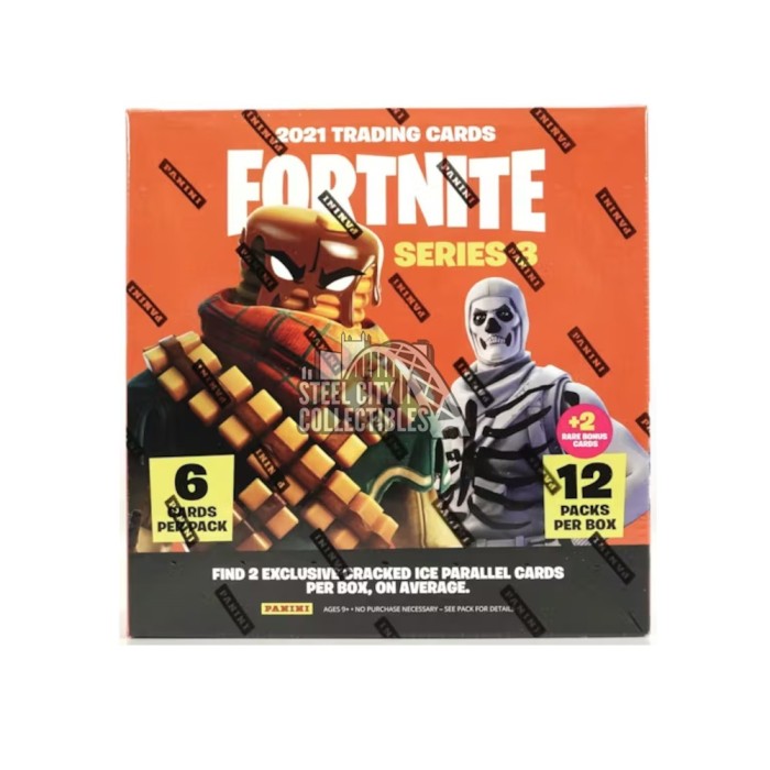 fortnite series 3 booster box Searies Panini pack  CLEGAMERS LLC With 6 booster packs and 36 cards in total 2021 Panini Fortnite Series 3